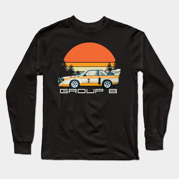 Sport S1 E2 A2 Group B Rally Car Stig Blomqvist, Mikkola and Walter Röhrl Long Sleeve T-Shirt by cowtown_cowboy